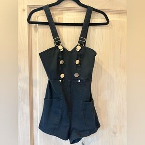 Alice McCall Short Black Romper with Gold Accents Size 2